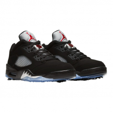 Nike Air Jordan 5 Low「 Black Fire Red Metallic Silver 」喬登 男鞋 (黑/銀, 有釘) #CU4523-003